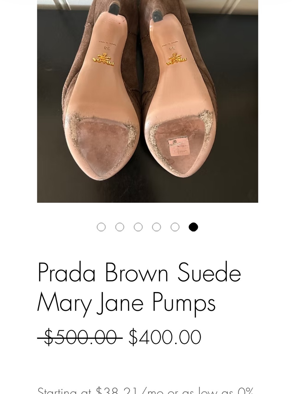 Prada Taupe Suede Mary Jane Platform Pumps size 8. Compare to other listing $400 - Picture 10 of 10